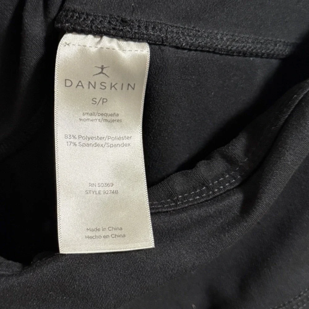 Danskin Womens Black High Waisted Active‎ Leggings with Pockets Style Size S
